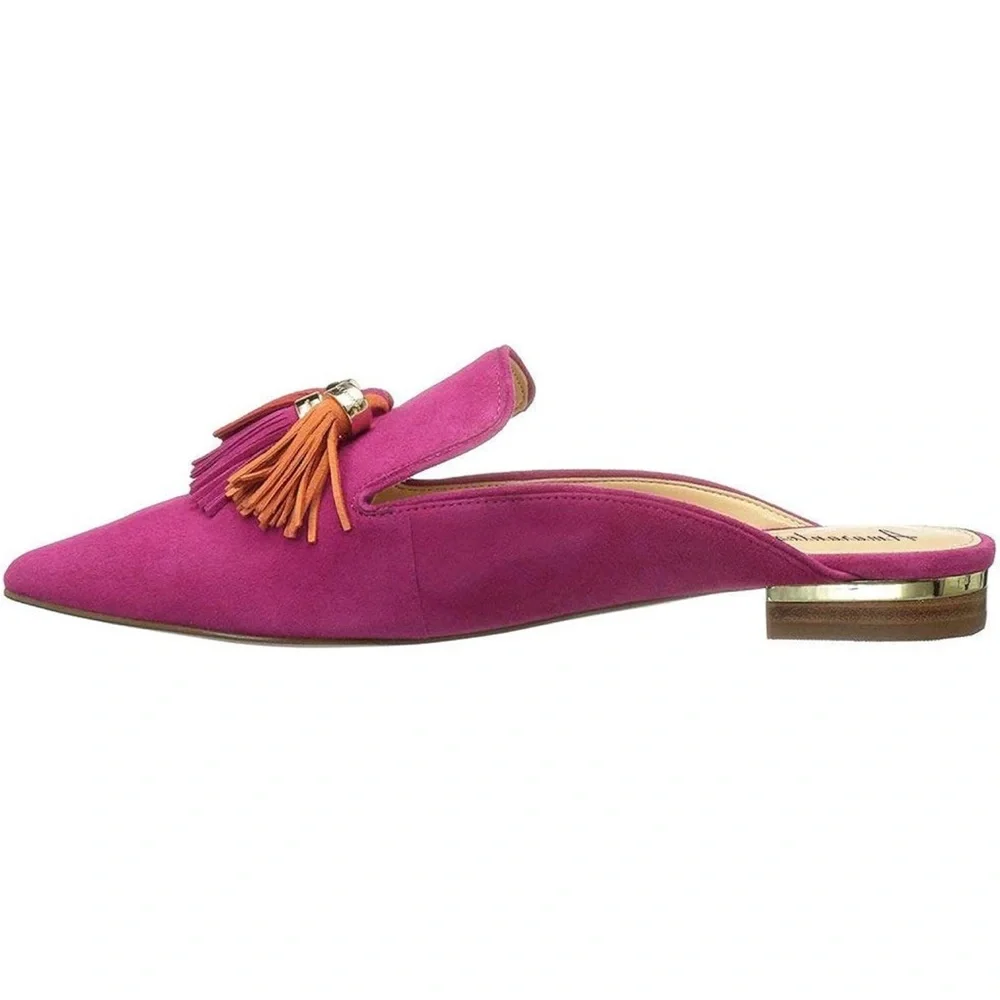 Elegant Slip On Casual Comfort Mules Slippers Pompom Loafers Tassel Mules - Picture 2 of 9